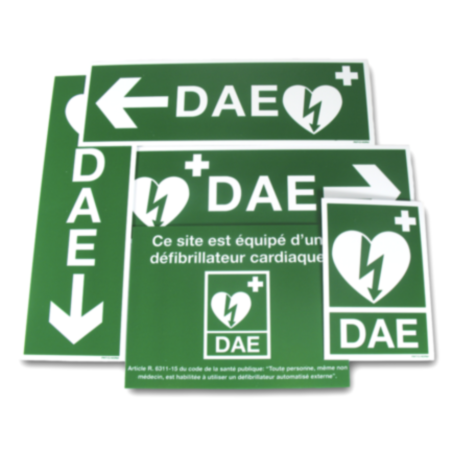 PACK Signalétique DAE 5 autocollants (usage intérieur)